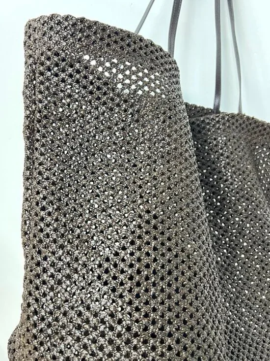 The Row Barn geometric nylon tote with leather handles, black - Picture 10 of 12